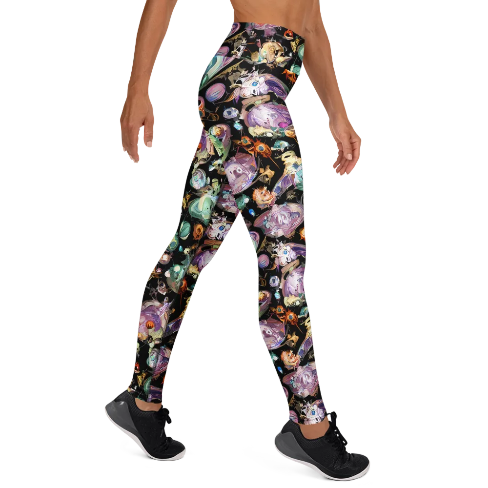 Nebula Bestiary on Yoga Leggings — Right