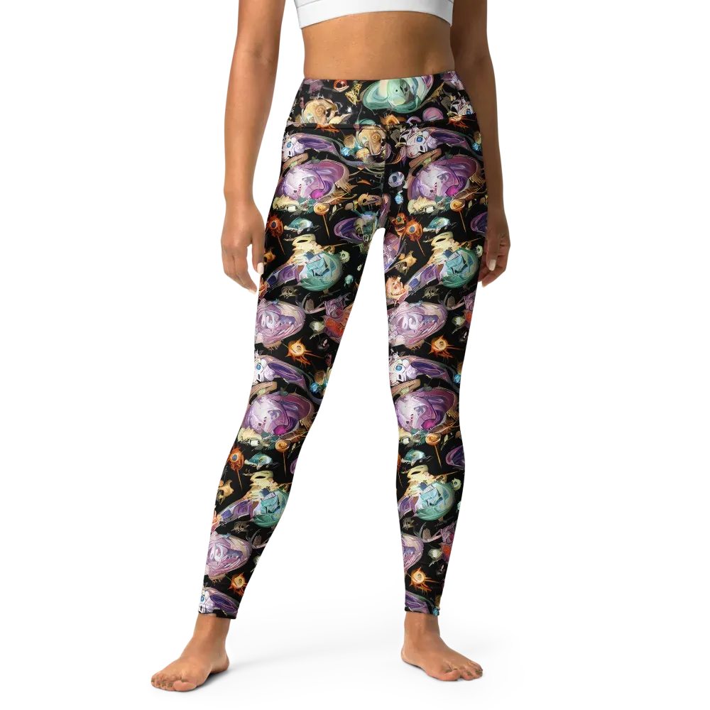 Nebula Bestiary on Yoga Leggings — Front