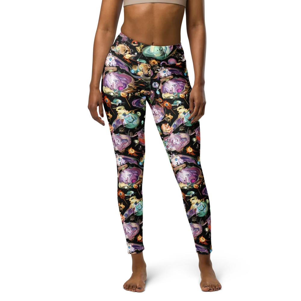 Nebula Bestiary on Yoga Leggings — Front
