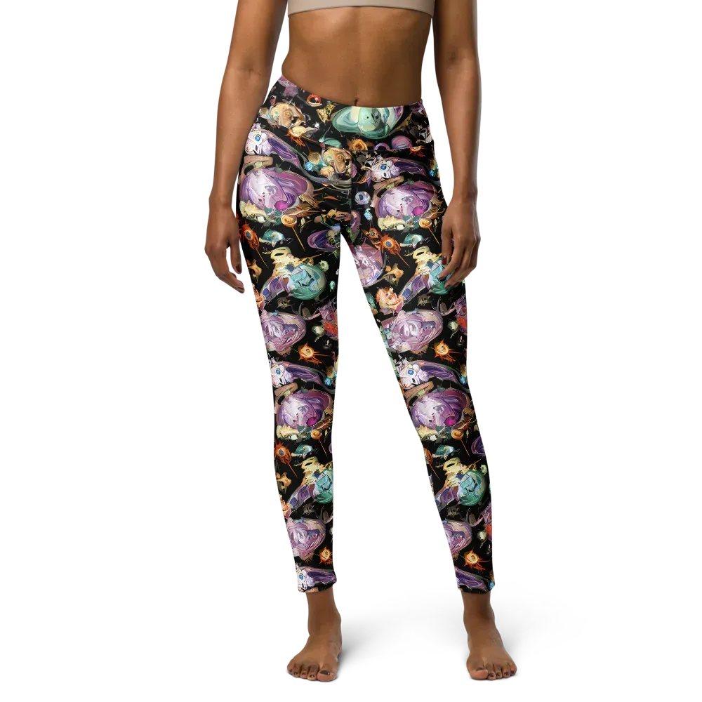 Nebula Bestiary on Yoga Leggings — Front