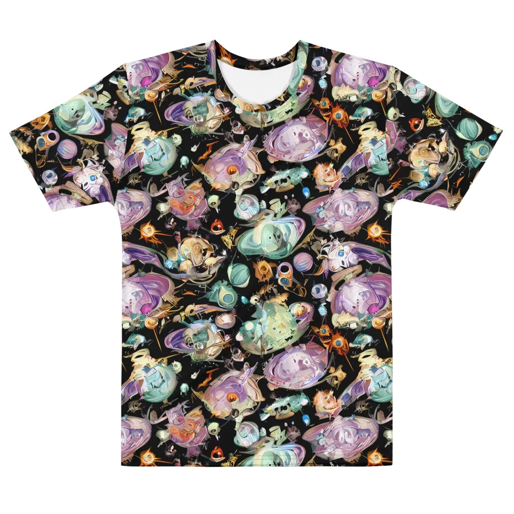 Nebula Bestiary on Men's Cotton Crew Neck T-Shirt — Front