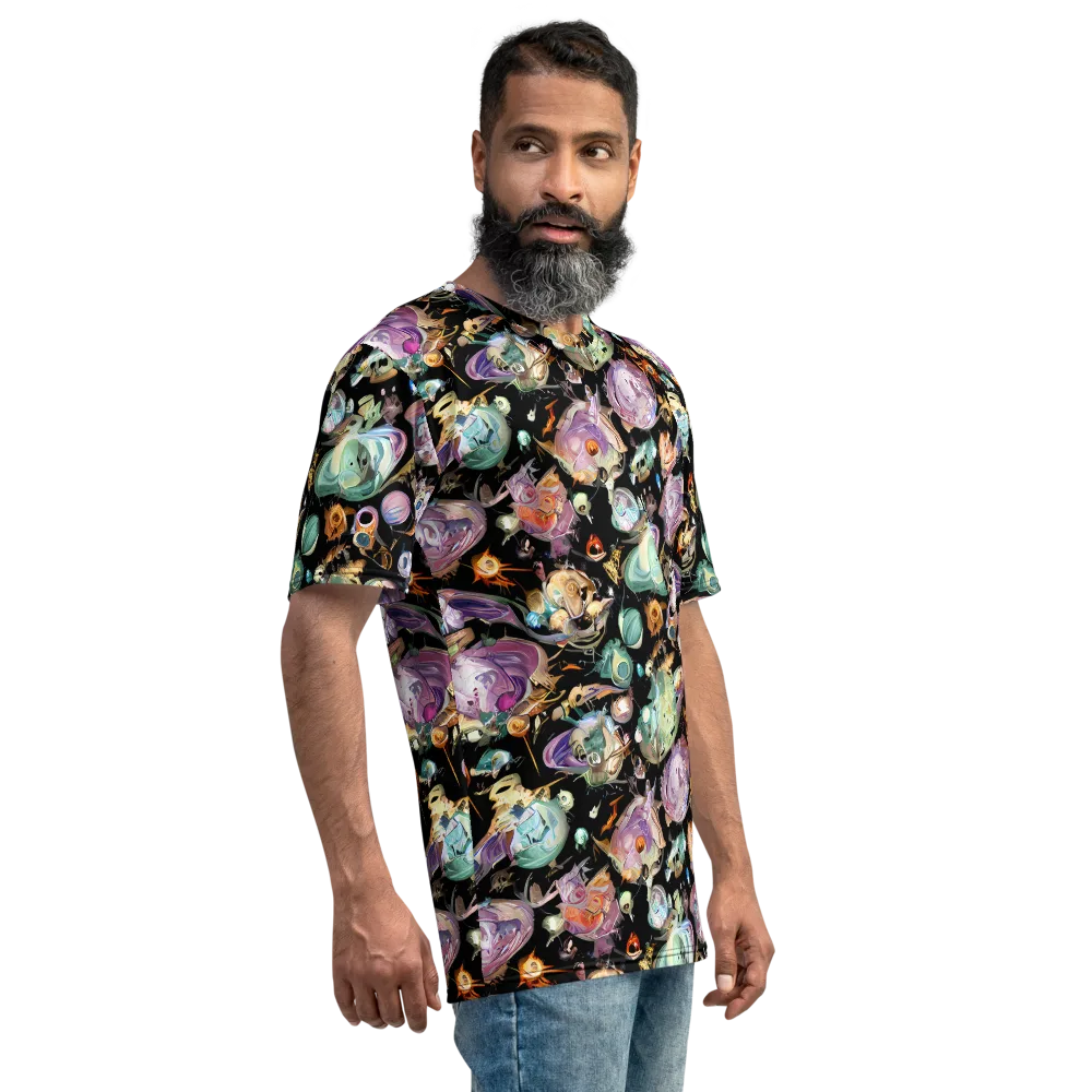 Nebula Bestiary on Men's Crew Neck T-Shirt — Right