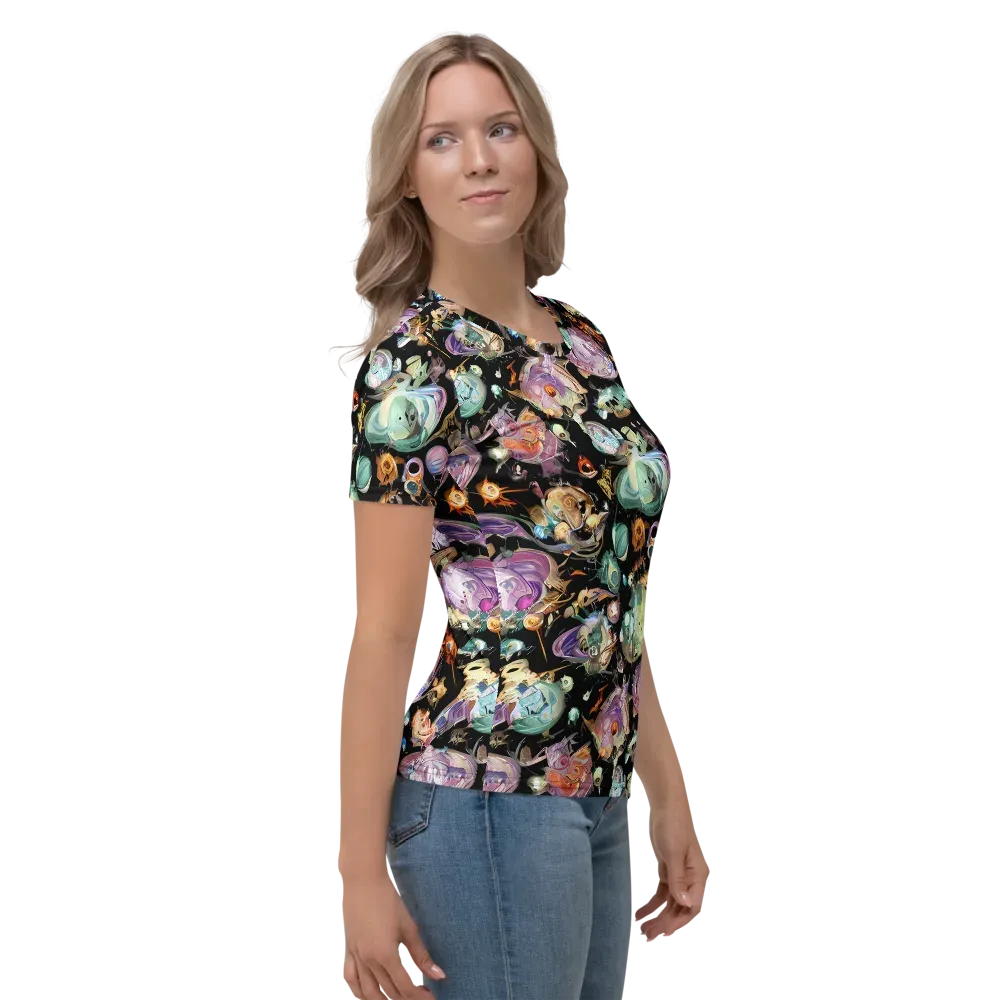 Nebula Bestiary on Women's Crew Neck T-Shirt — Right