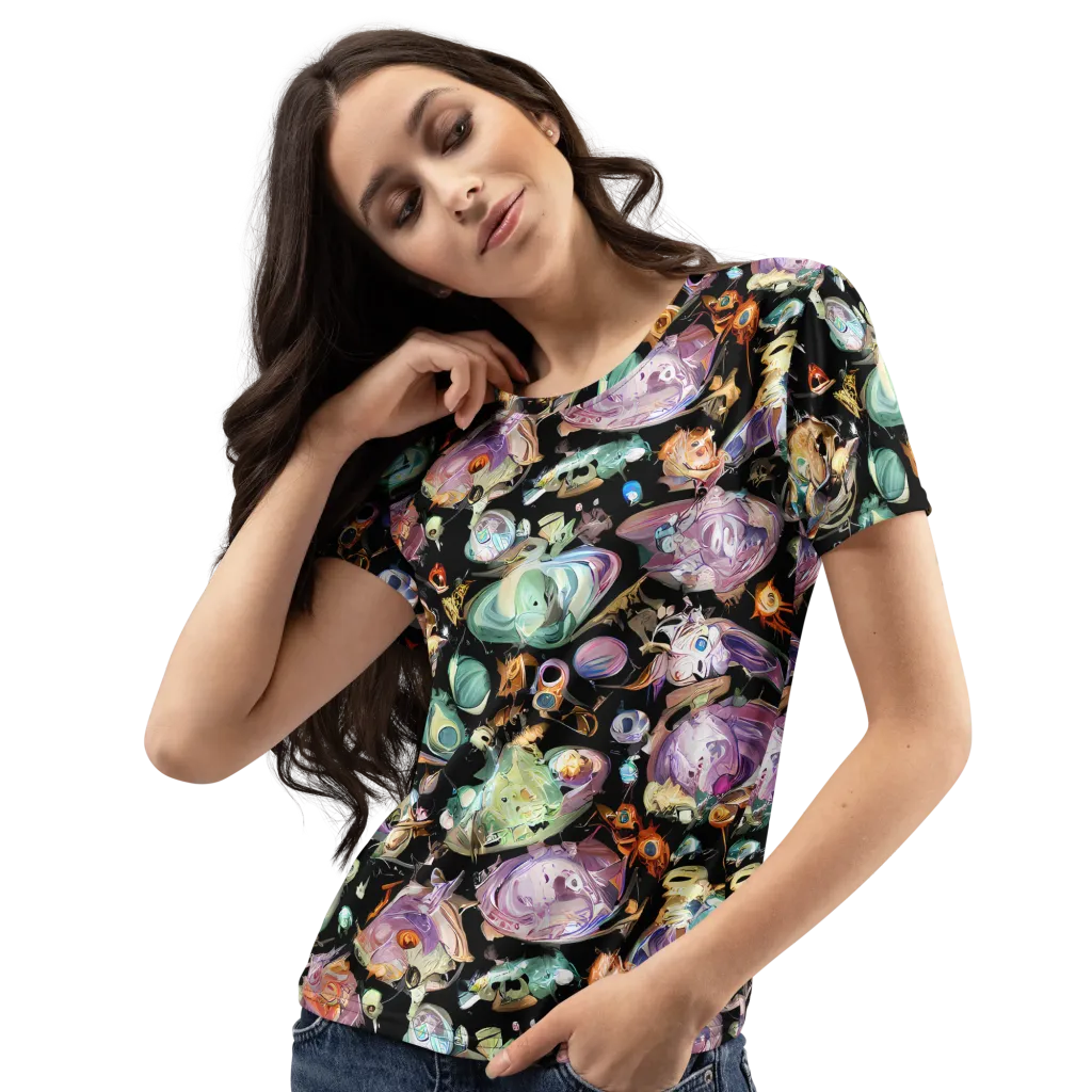 Nebula Bestiary on Women's Crew Neck T-Shirt — Left Front