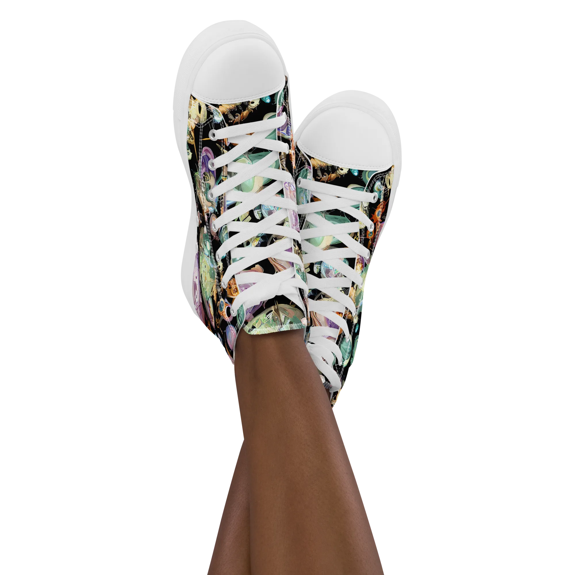 Nebula Bestiary on Women's High Top Canvas Shoes — Front