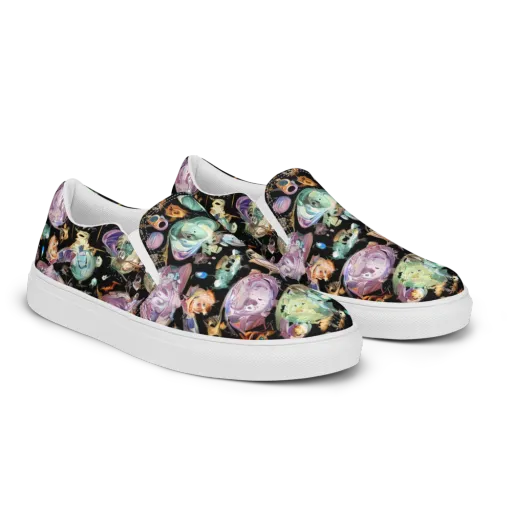 Nebula Bestiary on a Men's Slip-On Canvas Shoes