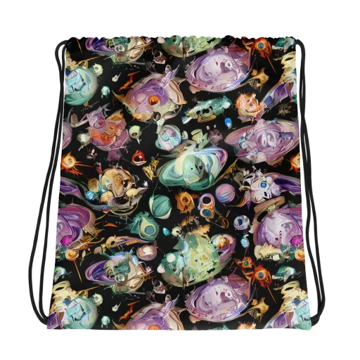 Nebula Bestiary on a Drawstring Bag