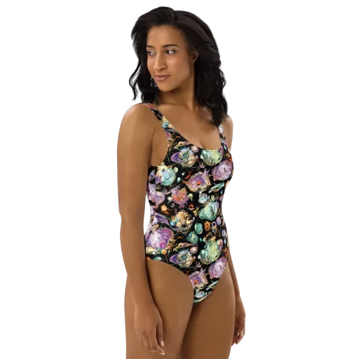 Nebula Bestiary on a One-Piece Swimsuit