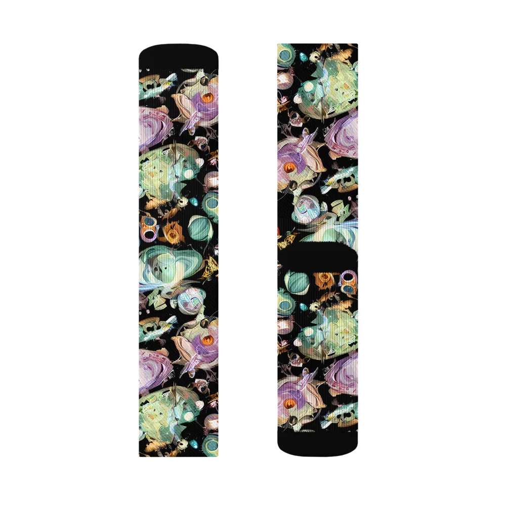 Nebula Bestiary on Socks — Right Sock