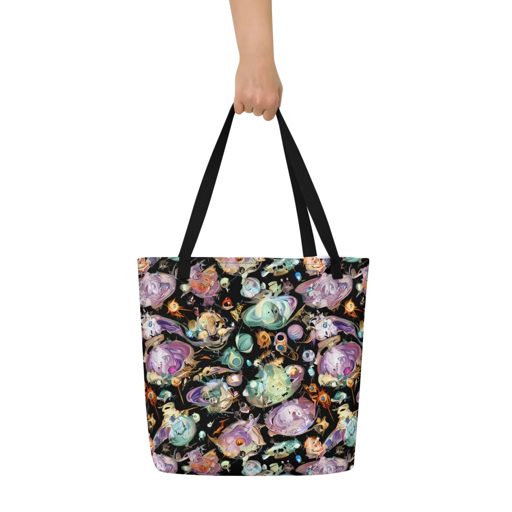 Nebula Bestiary on Large Tote Bag W/ Pocket — Front