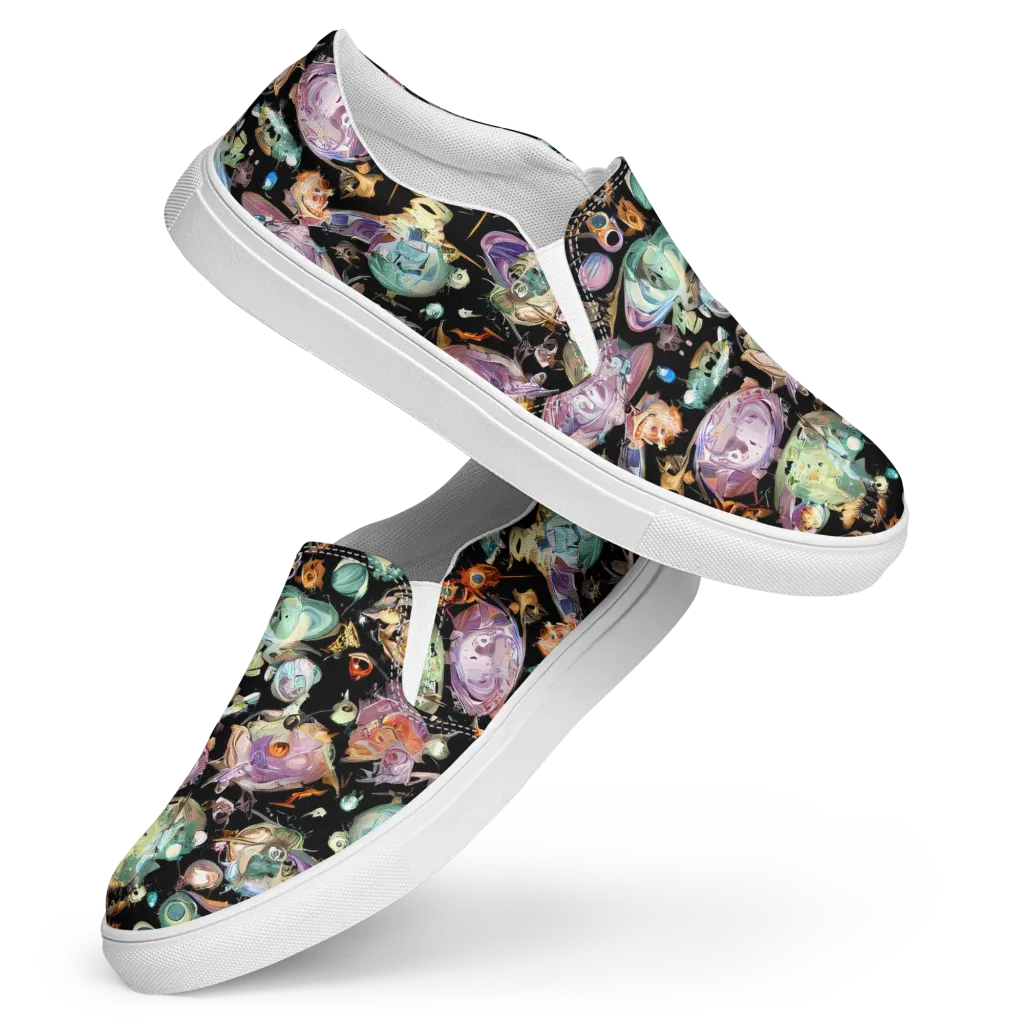 Nebula Bestiary on Women's Slip-On Canvas Shoes — Front