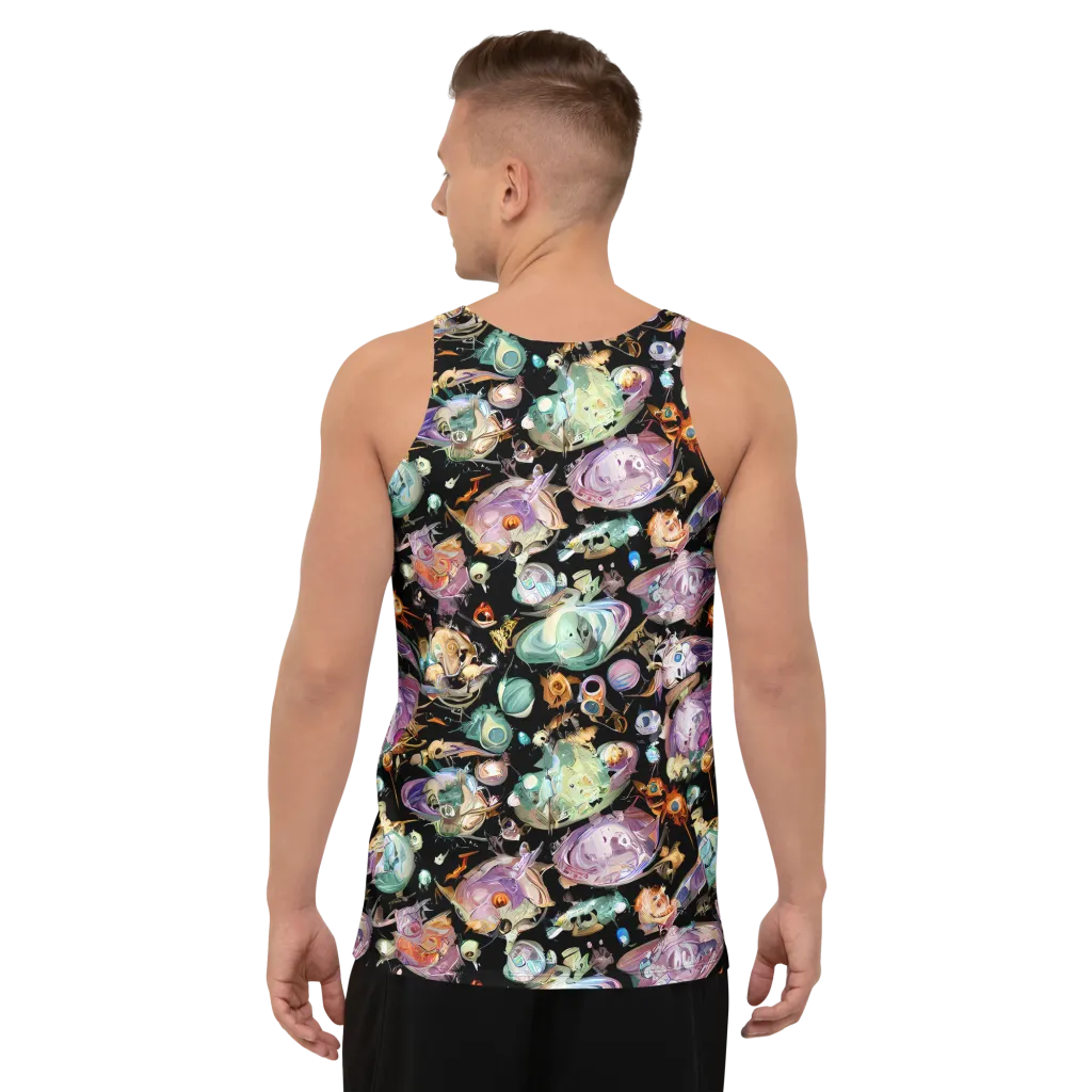 Nebula Bestiary on Men's Tank Top — Back