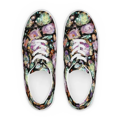 Nebula Bestiary on a Men's Lace-Up Canvas Shoes