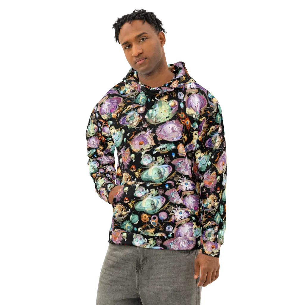 Nebula Bestiary on Cotton Hoodie — Left Front