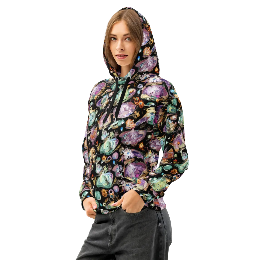 Nebula Bestiary on Cotton Hoodie — Left Front