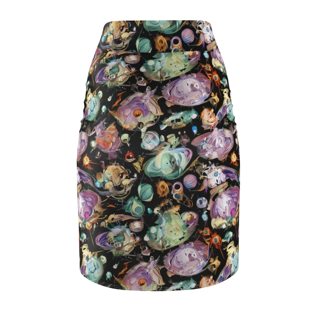 Nebula Bestiary on Pencil Skirt — Back