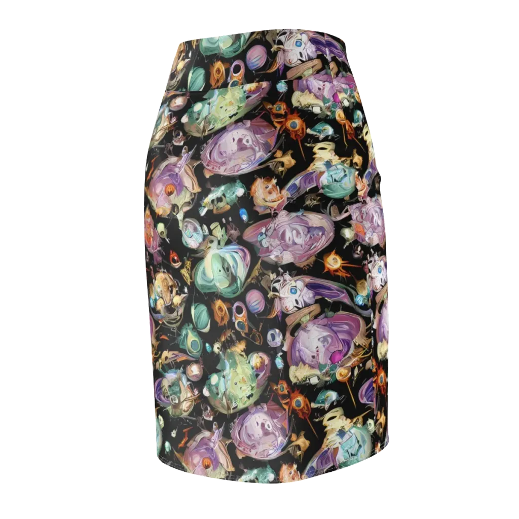 Nebula Bestiary on Pencil Skirt — Back Side