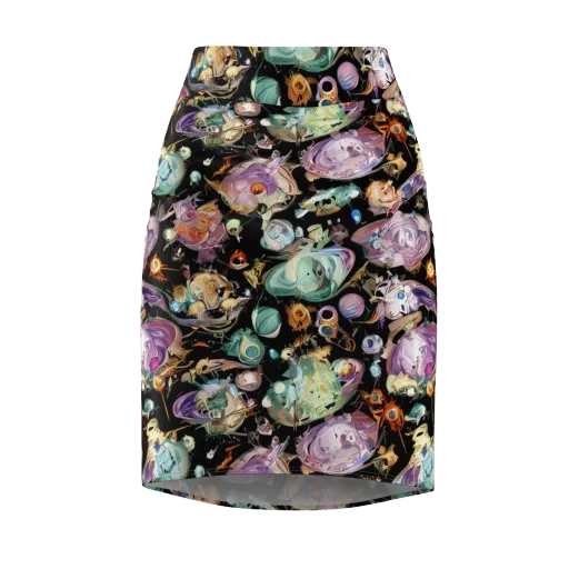 Nebula Bestiary on a Pencil Skirt