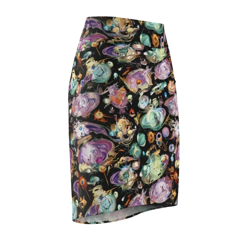 Nebula Bestiary on Pencil Skirt — Front Side