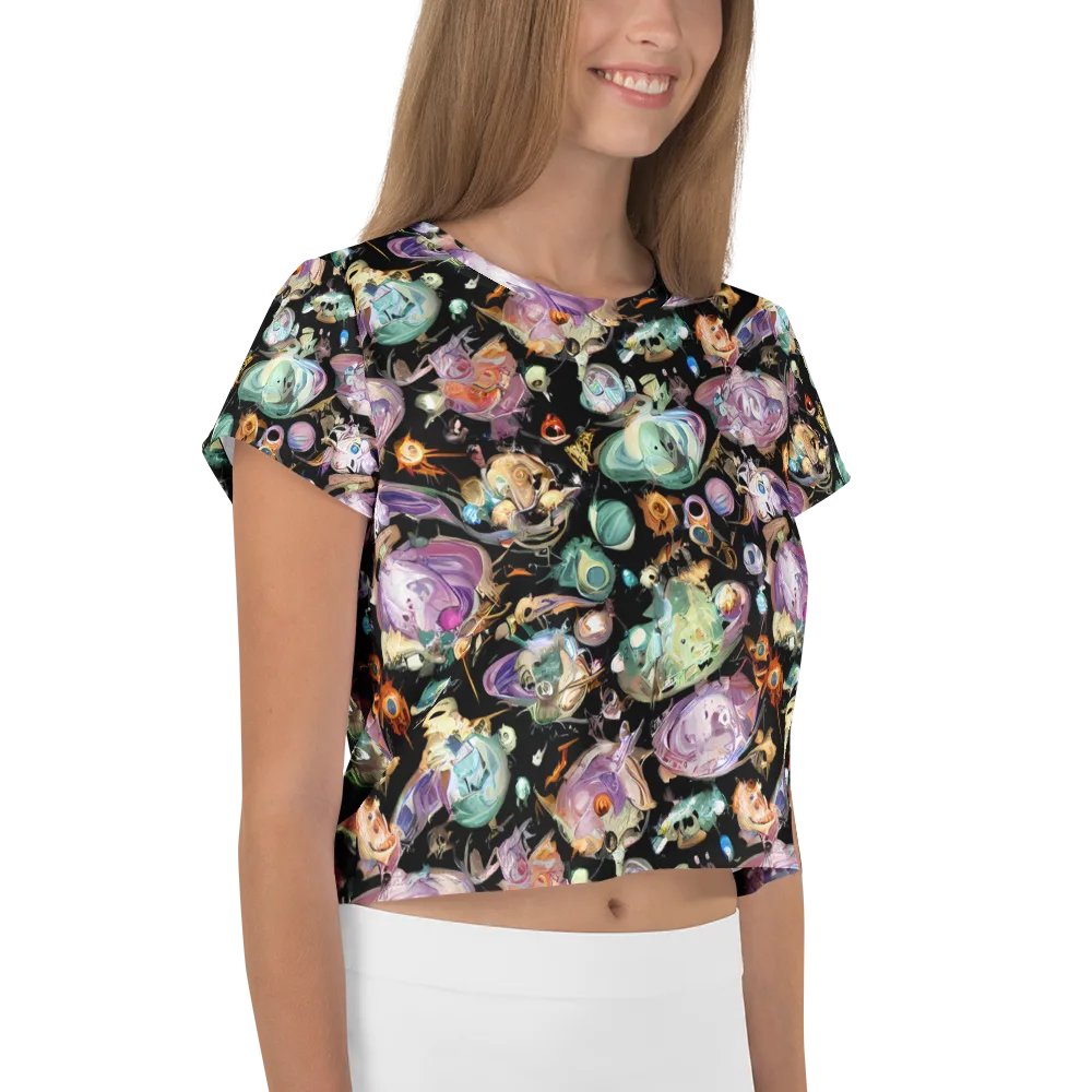 Nebula Bestiary on Crop Tee — Right