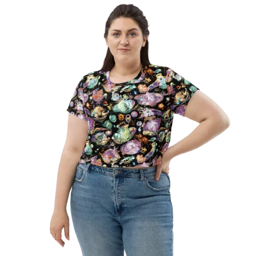Nebula Bestiary on a Crop Tee