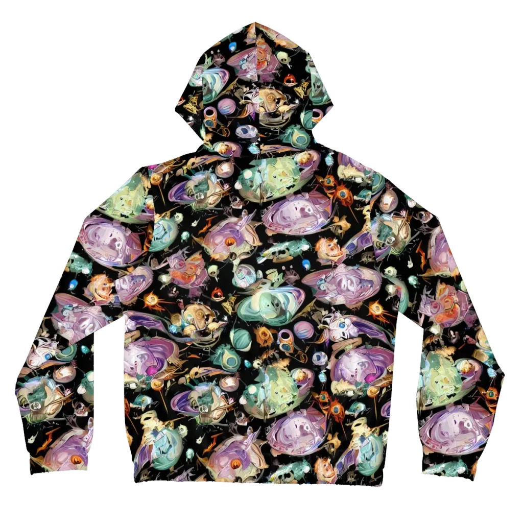 Nebula Bestiary on Women's Full-Zip Hoodie — Back