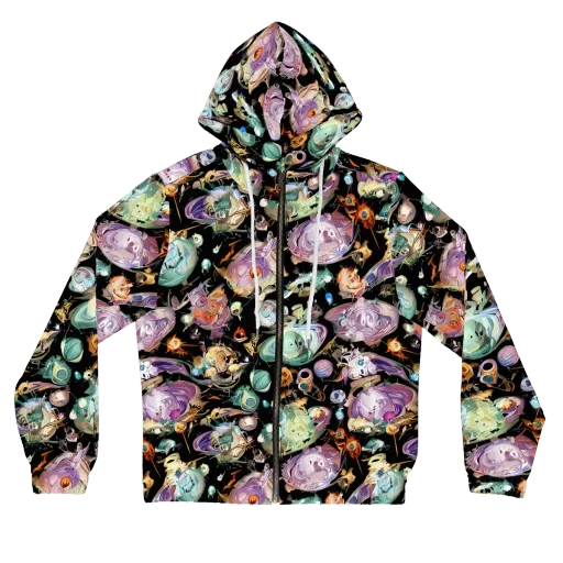 Nebula Bestiary on a Women's Full-Zip Hoodie