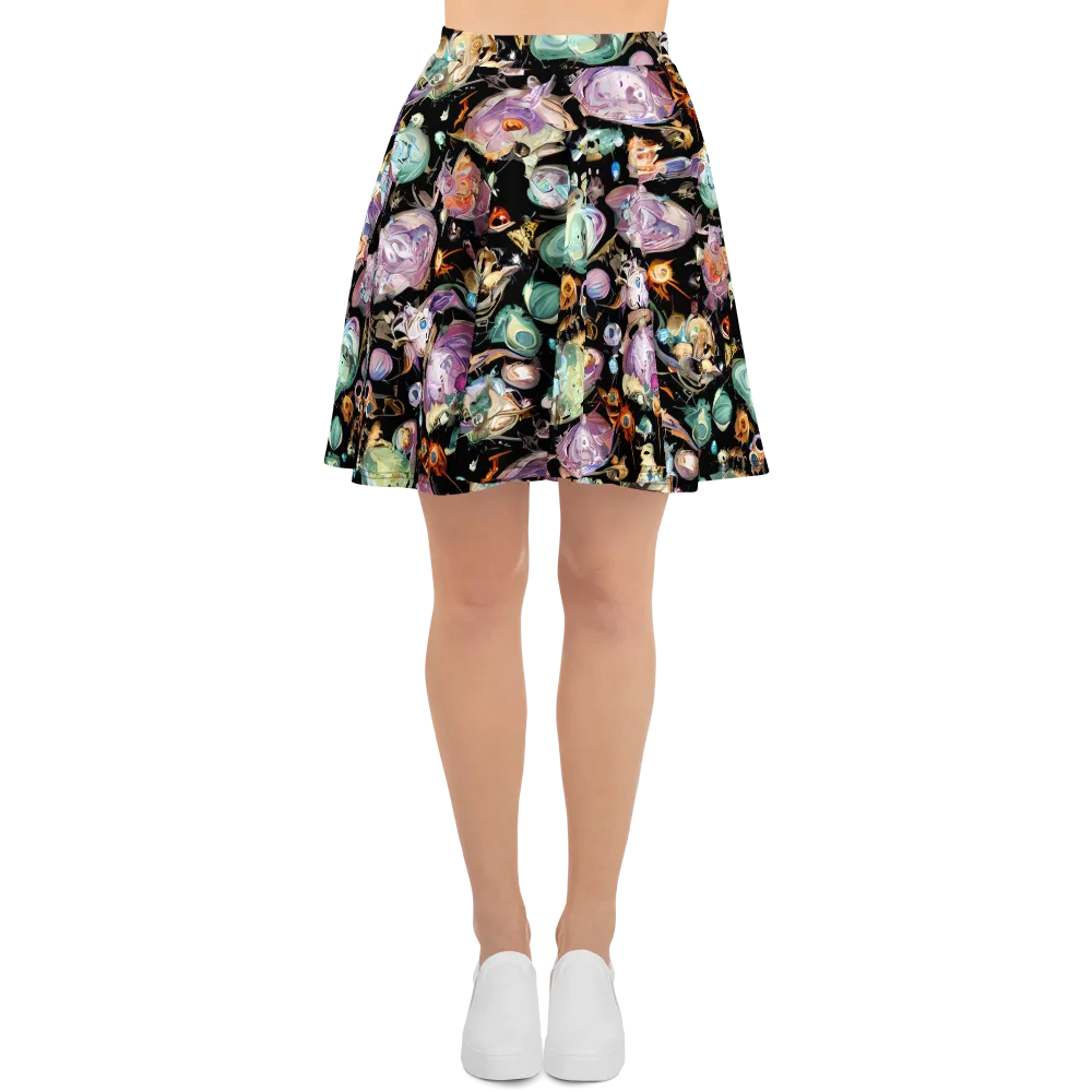 Nebula Bestiary on Skater Skirt — Front
