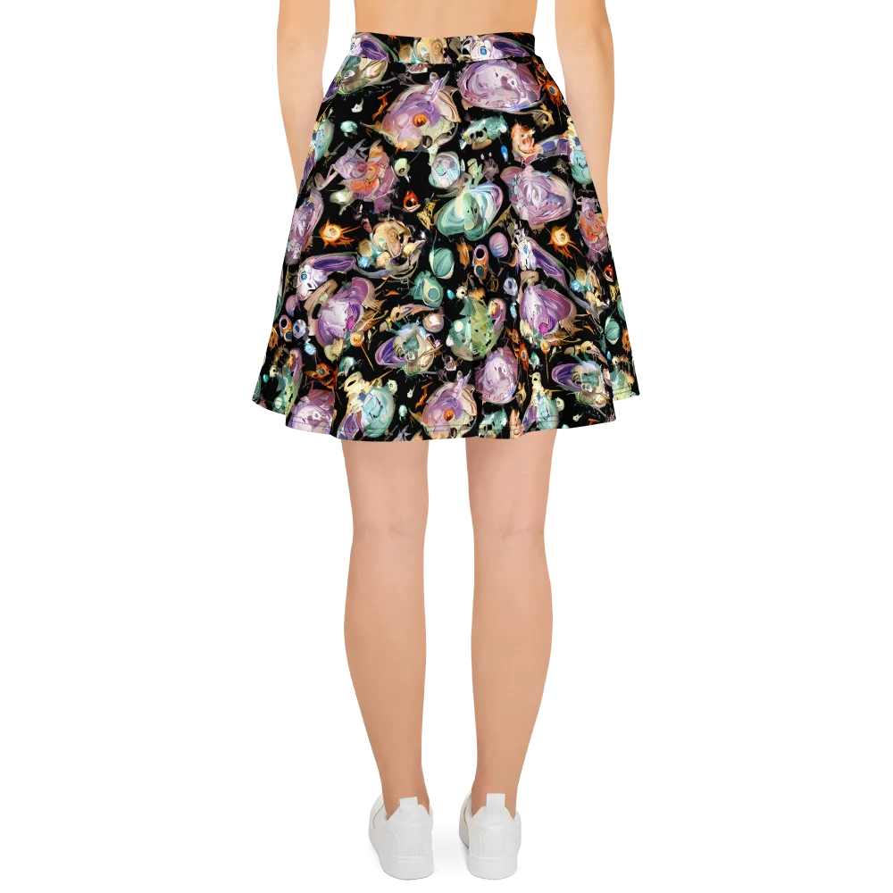 Nebula Bestiary on Skater Skirt — Back