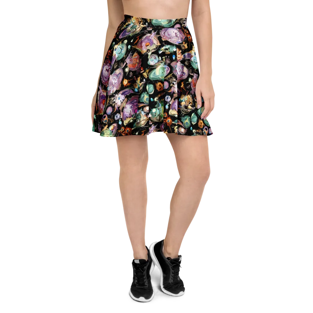 Nebula Bestiary on Skater Skirt — Front