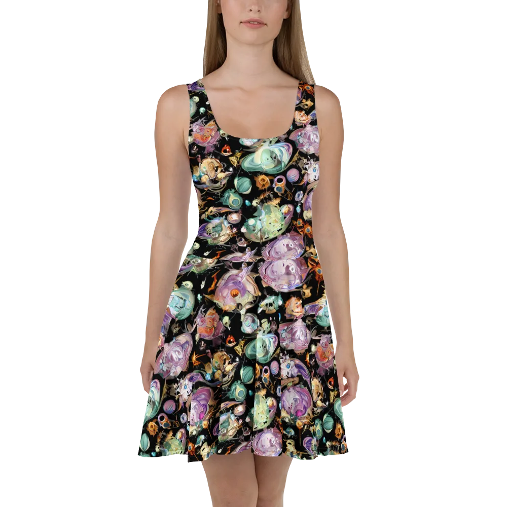 Nebula Bestiary on Skater Dress — Front