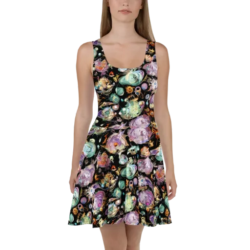 Nebula Bestiary on a Skater Dress