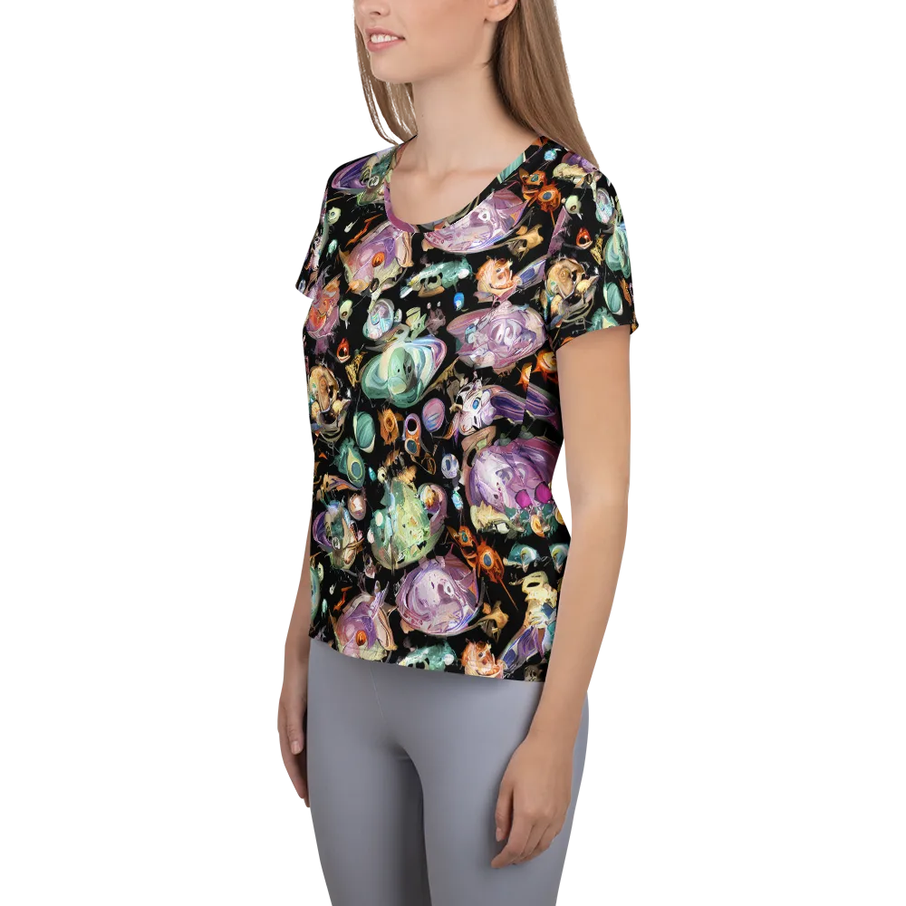 Nebula Bestiary on Women's Athletic T-Shirt — Left