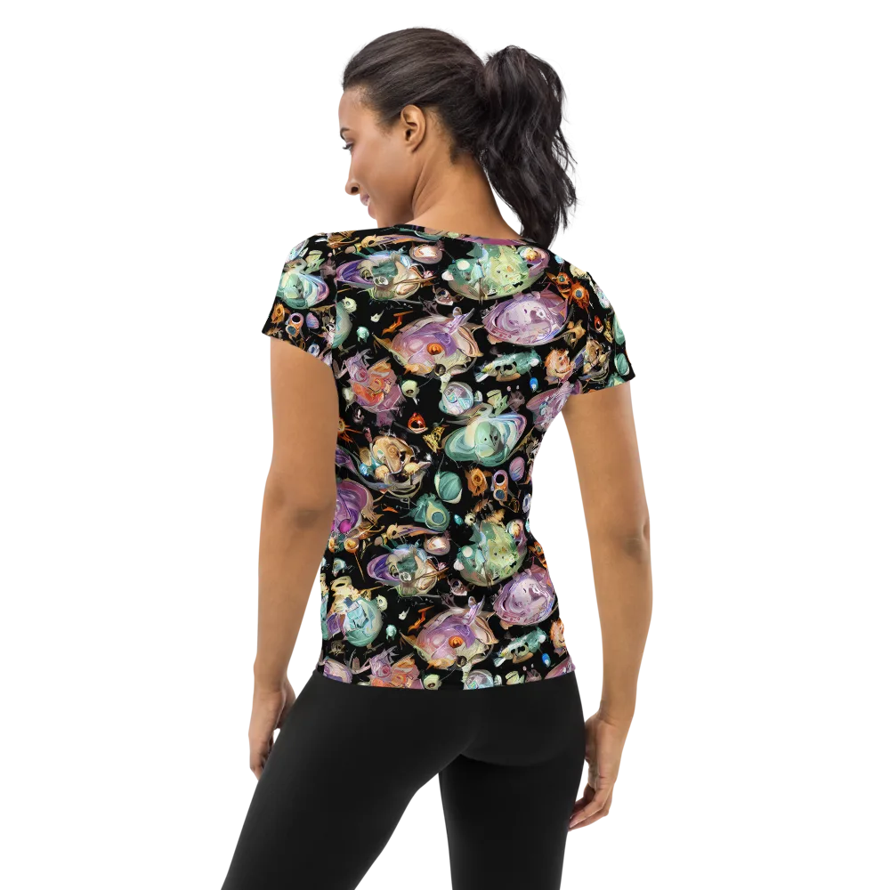 Nebula Bestiary on Women's Athletic T-Shirt — Back