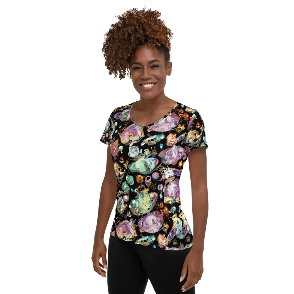 Nebula Bestiary on Women's Athletic T-Shirt — Left