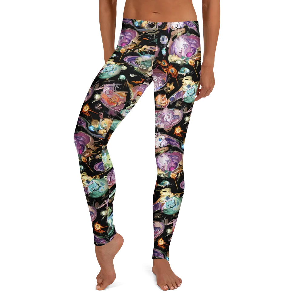 Nebula Bestiary on Leggings — Front