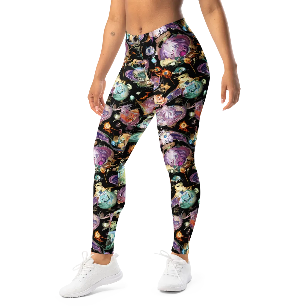 Nebula Bestiary on Leggings — Left Front