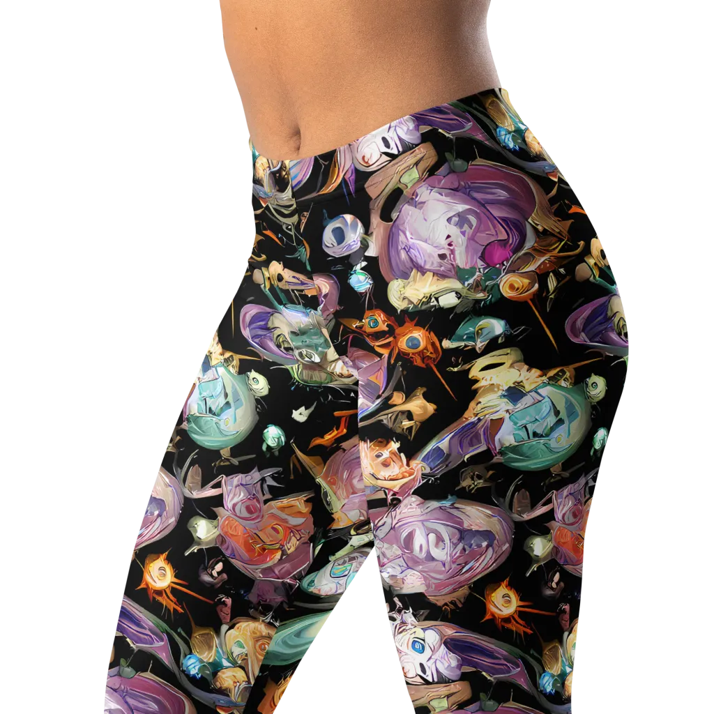 Nebula Bestiary on Leggings — Left Front