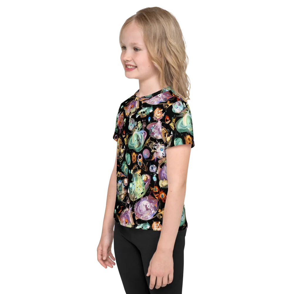 Nebula Bestiary on Kids Crew Neck T-Shirt — Left