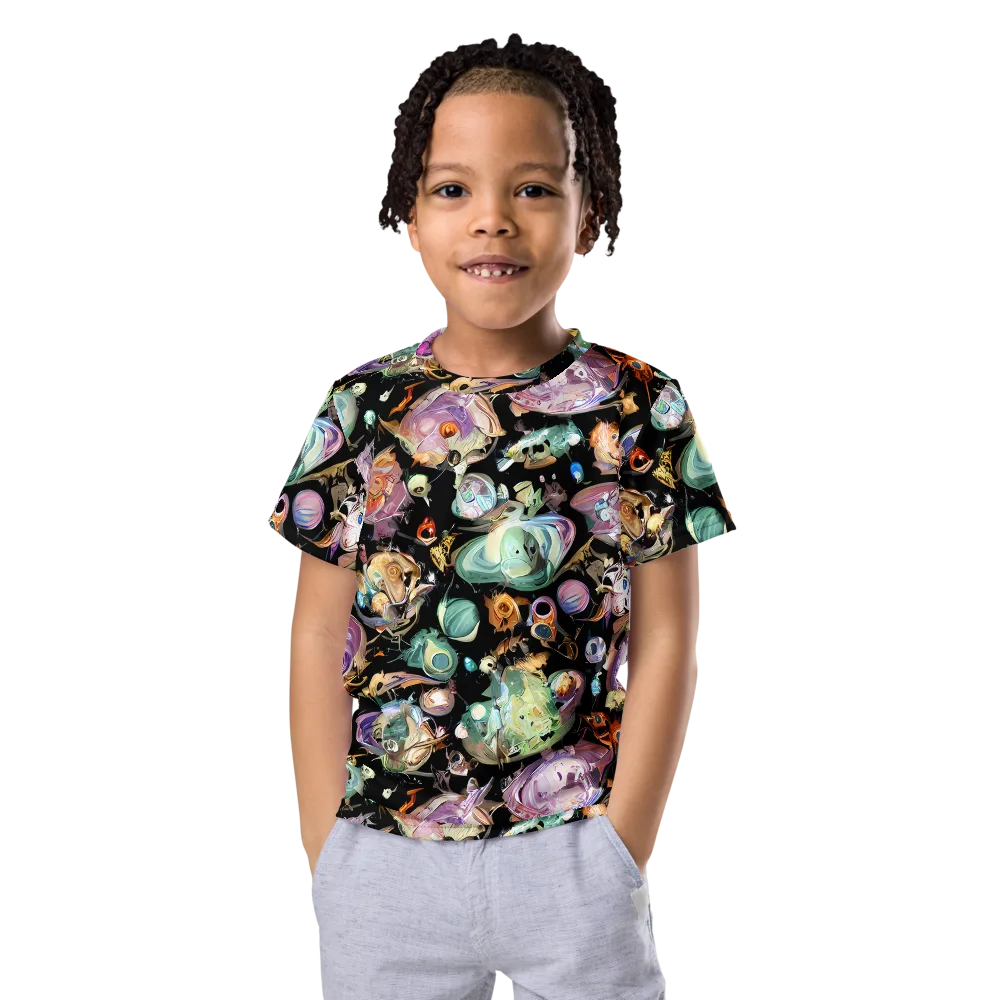 Nebula Bestiary on Kids Crew Neck T-Shirt — Front