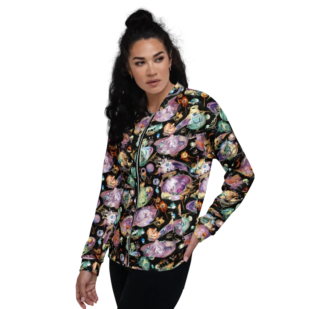 Nebula Bestiary on Bomber Jacket — Left