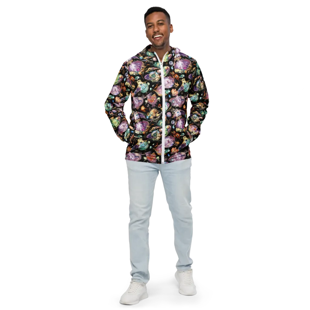 Nebula Bestiary on Men's Windbreaker — Front