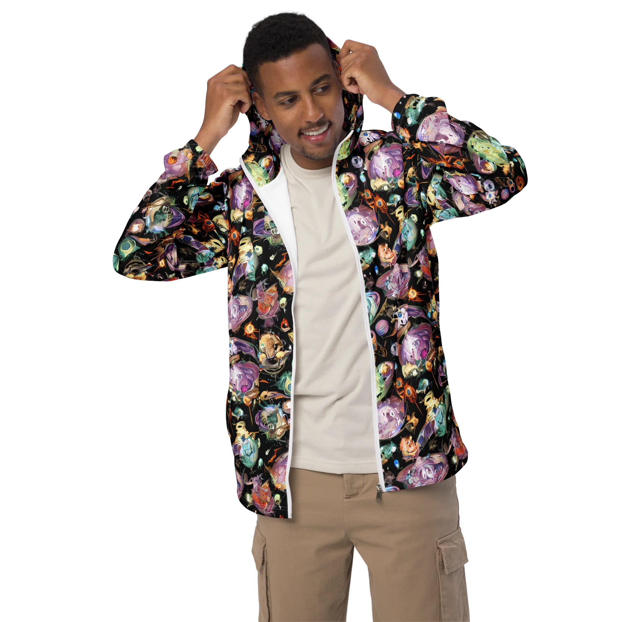 Nebula Bestiary on Men's Windbreaker — Front