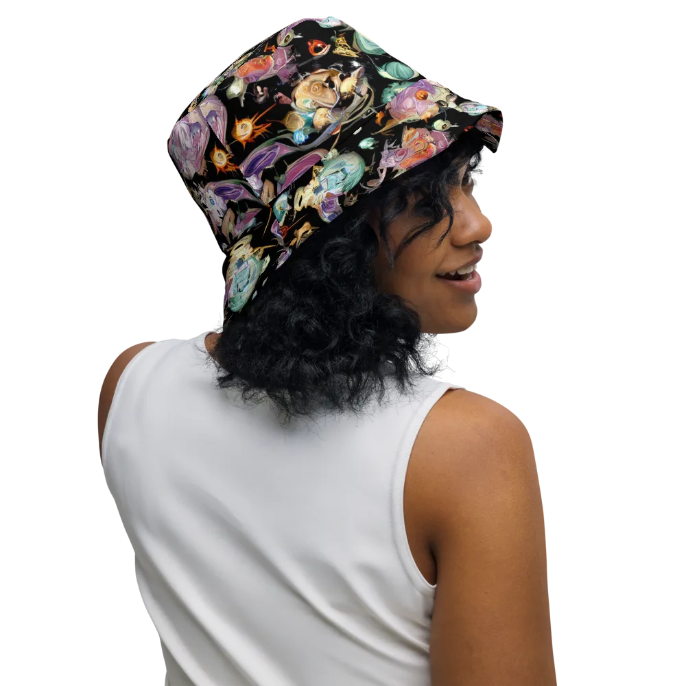 Nebula Bestiary on Reversible Bucket Hat — Right Outside