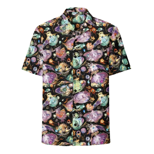 Nebula Bestiary on a Button Shirt