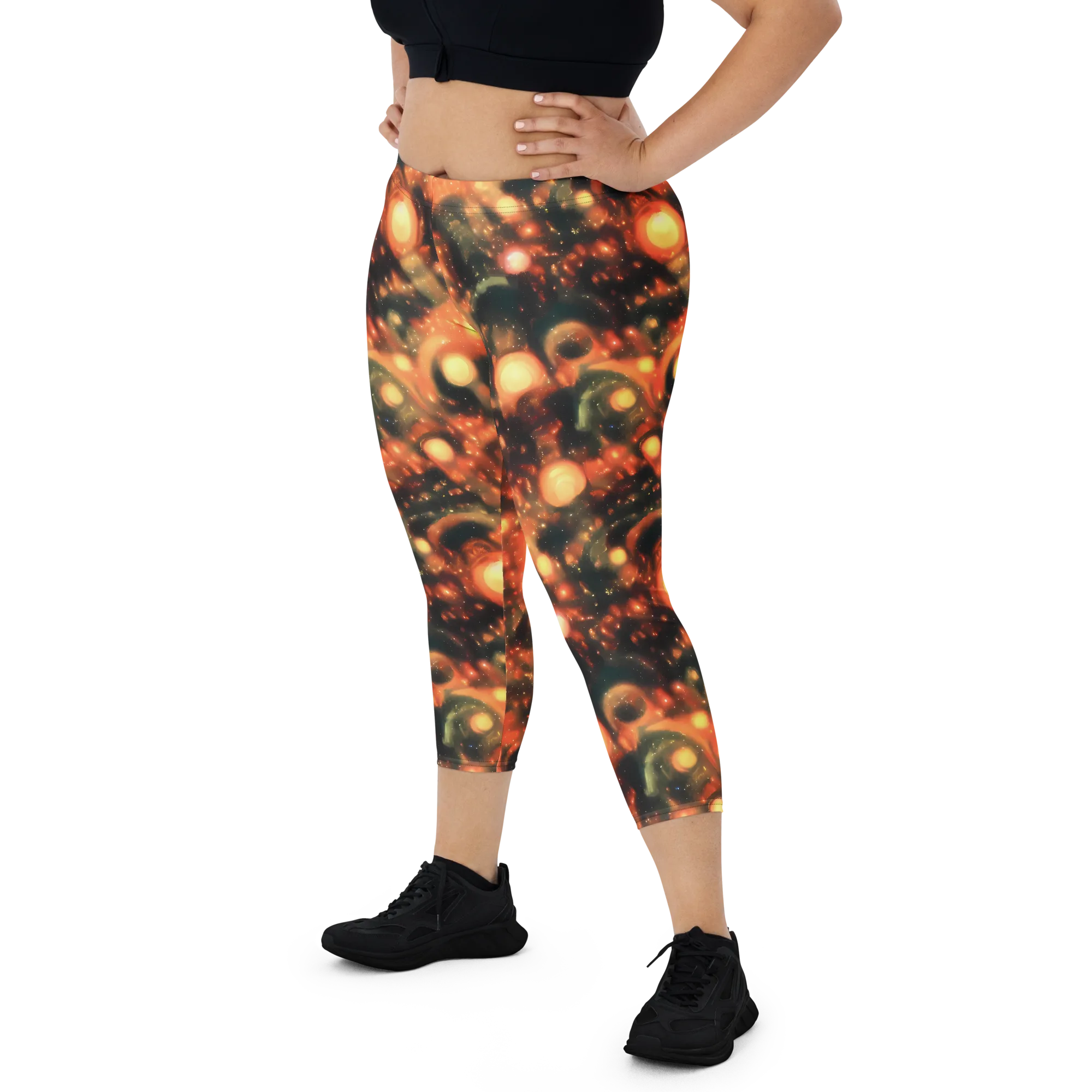 Volcanic Halo on Capri Leggings — Front