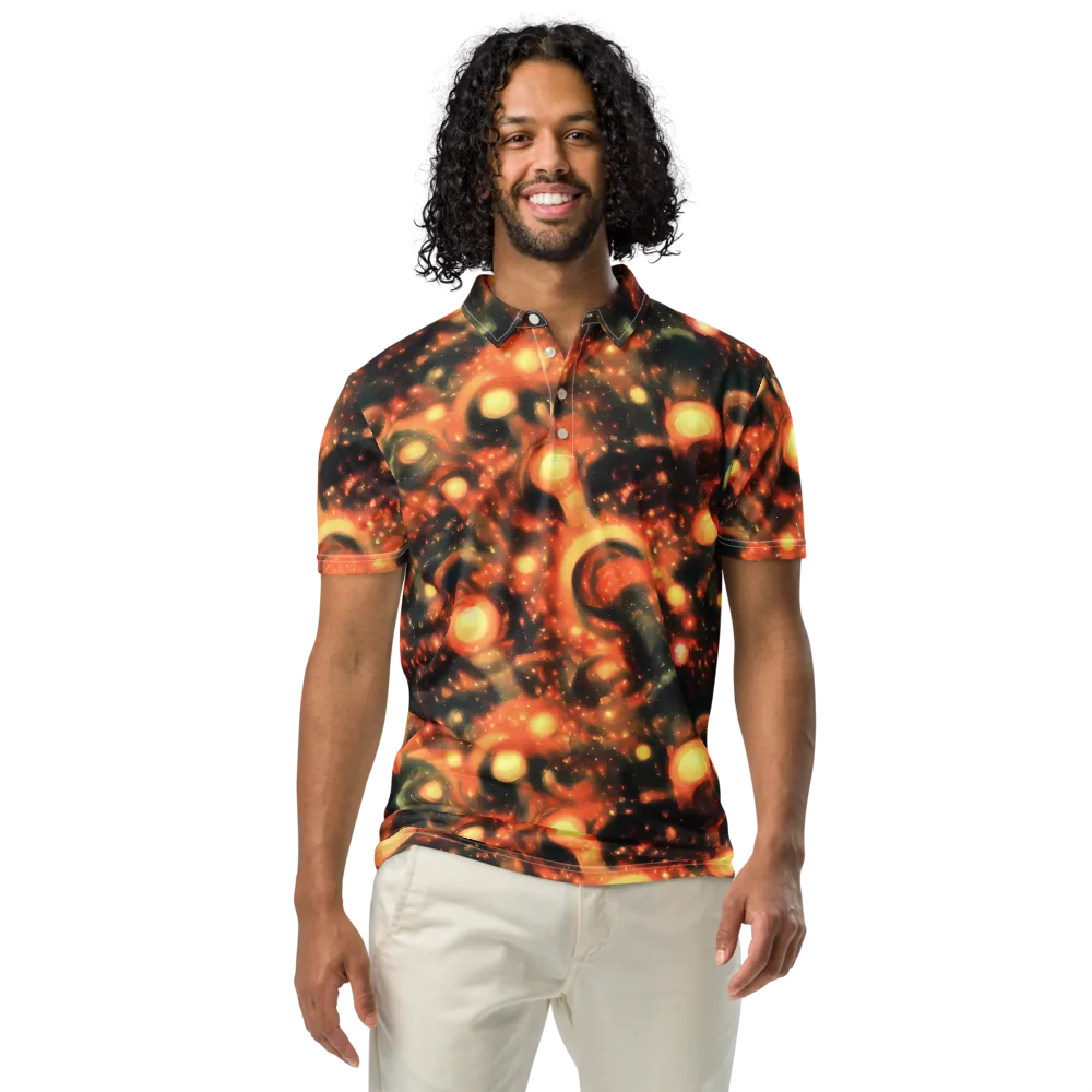 Volcanic Halo on Men's Slim Fit Polo Shirt — Front