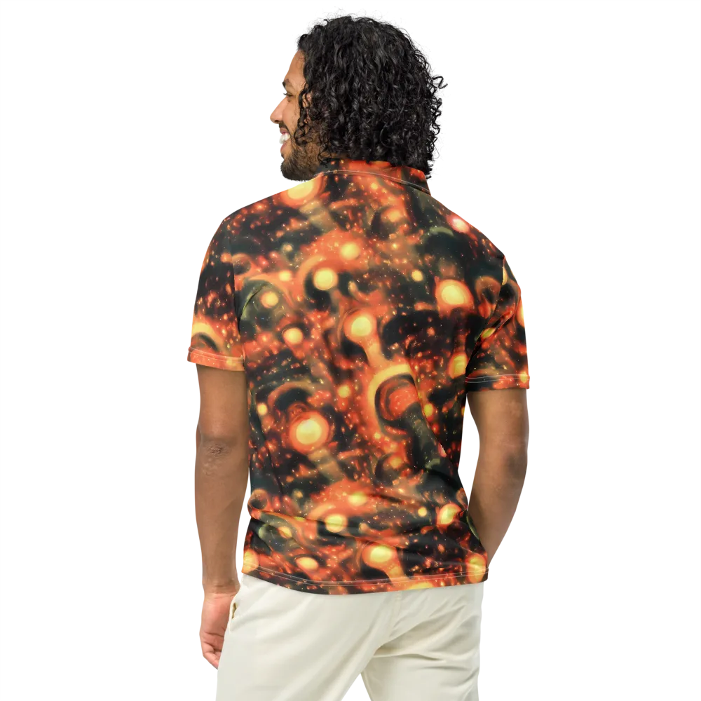 Volcanic Halo on Men's Slim Fit Polo Shirt — Back