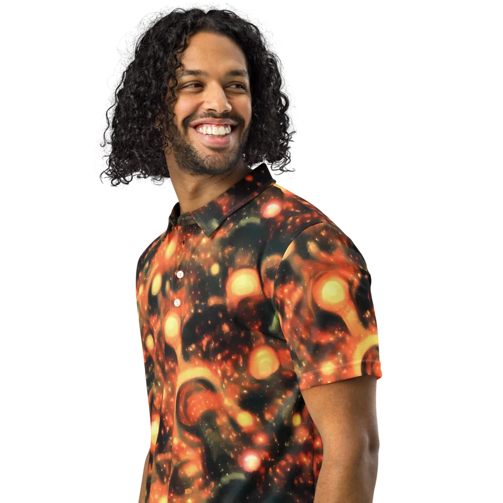 Volcanic Halo on Men's Slim Fit Polo Shirt — Left Front