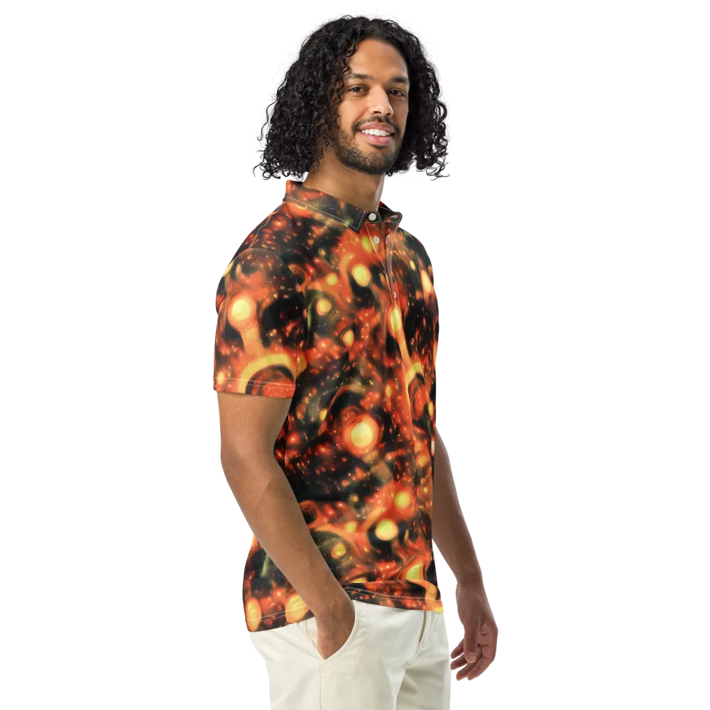 Volcanic Halo on Men's Slim Fit Polo Shirt — Right Front